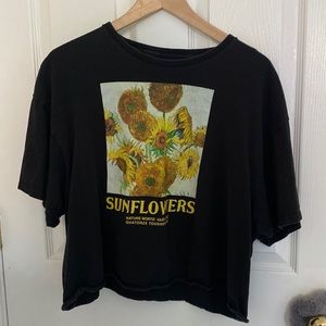 Cute Sunflower Painting Crop Top
